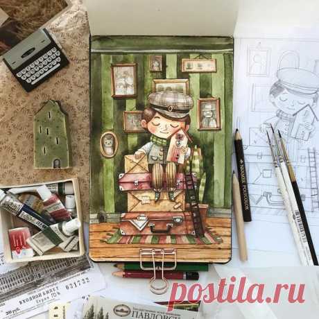 Делимся с вами уютом и теплом, которые буквально на физическом уровне ощущаются от этой иллюстрации Тони Ткач. #крадикакхудожник