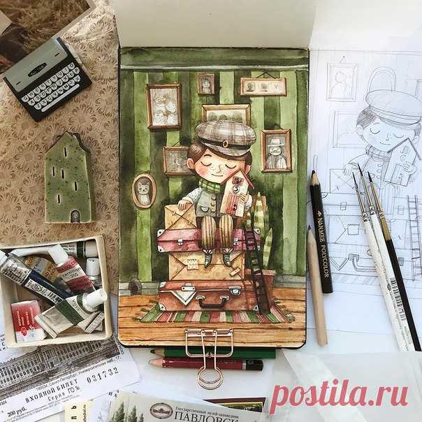 Делимся с вами уютом и теплом, которые буквально на физическом уровне ощущаются от этой иллюстрации Тони Ткач. #крадикакхудожник