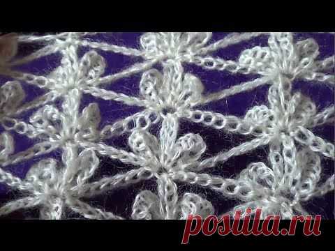 Ажурный узор Трилистники - Lace pattern Trefoils