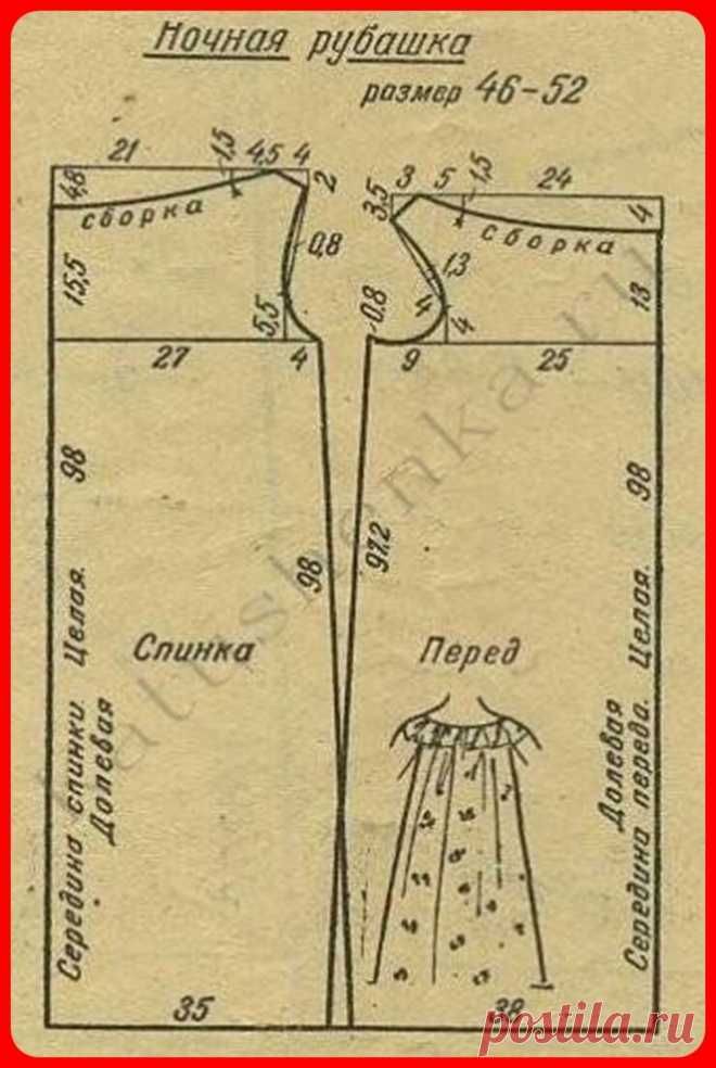 Ретро выкройки ночных сорочек и халатов по просьбам читательниц. | Vasha Economka | Яндекс Дзен