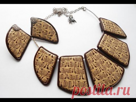 КОЛЬЕ &quot;ЭТНИЧЕСКИЕ ПАВЛИНЫ&quot; - (ЧАСТЬ 1) из глины FIMO