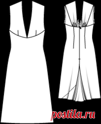 Платье с глубоким V-образным вырезом - выкройка № 112 из журнала 6/2012 Burda – выкройки платьев на Burdastyle.ru