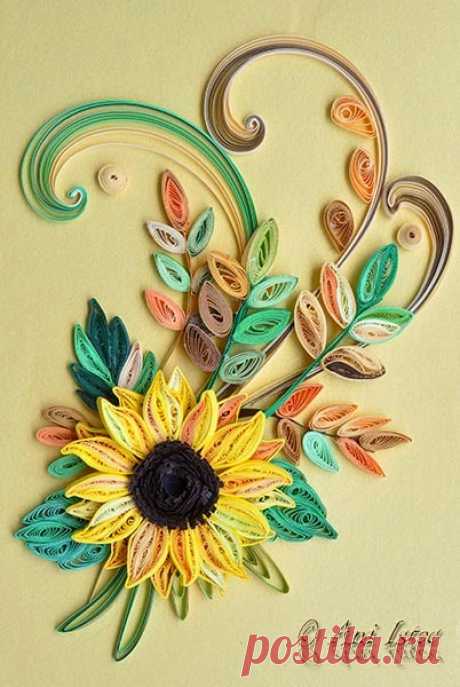 Printre hobby-uri: quilling, kusudama, origami, bijuterii handmade...: Quilling - Sunflowers