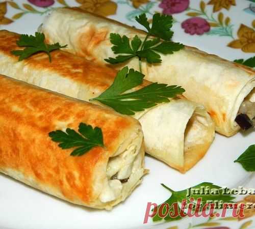 Трубочки-сигары с овощной начинкой