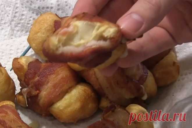 Идеальная закуска из теста, сыра и бекона. Вкус, перед гармонией которого не устоит никто…