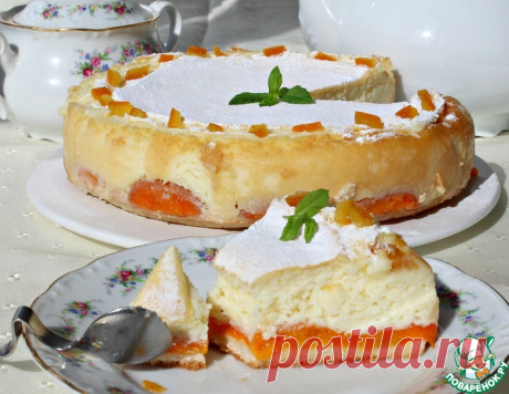 Торт с абрикосами и запеченным нежным кремом – кулинарный рецепт