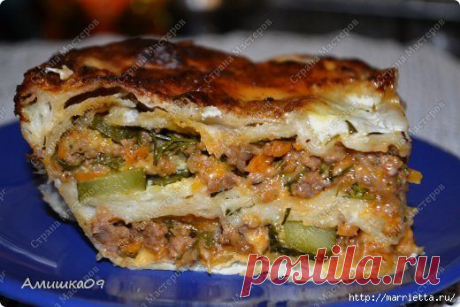 Рецепт мясного пирога из лаваша. Вкусняшка)