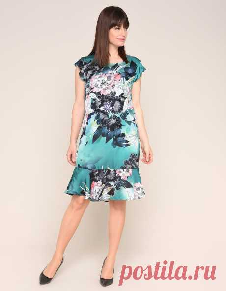Kleid mit Volants und Blumendruck | Steilmann | ADLER Mode Onlineshop
