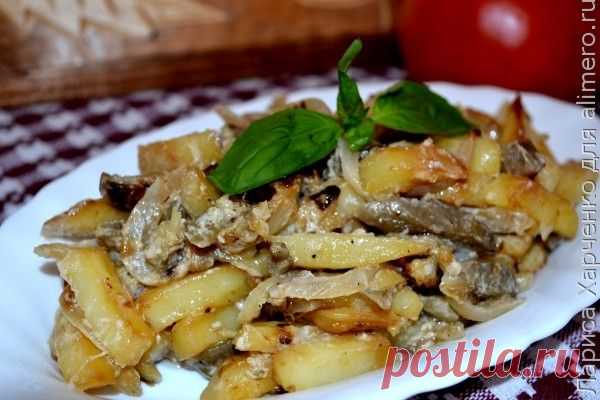 Баклажаны с картошкой в сметане