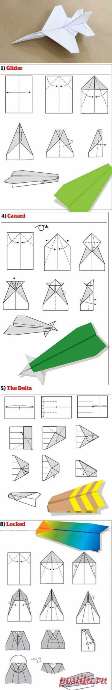 12 способов изготовления бумажных самолетиков =)
