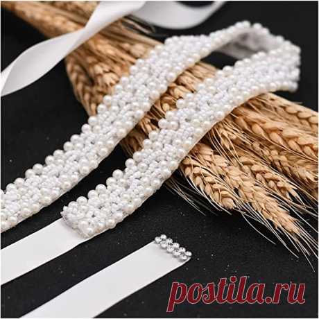 Amazon.com: YFQHDD Elegant Ivory Pearls Bridal Belt Wedding Belts for Women Beaded Belt Bridal Sash Pearl Dress Belt Wedding (Color : A, Size : 275cm) : Clothing, Shoes & Jewelry