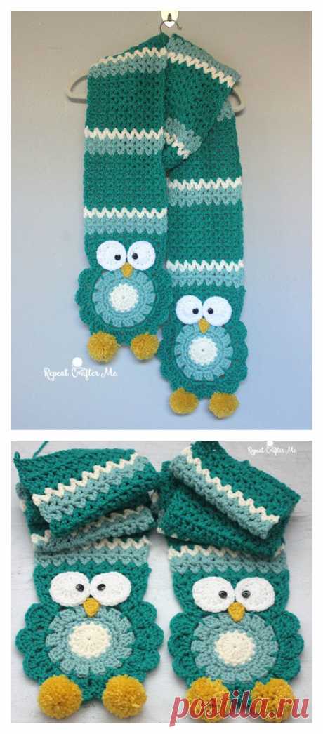 Owl Super Scarf Free Crochet Pattern -