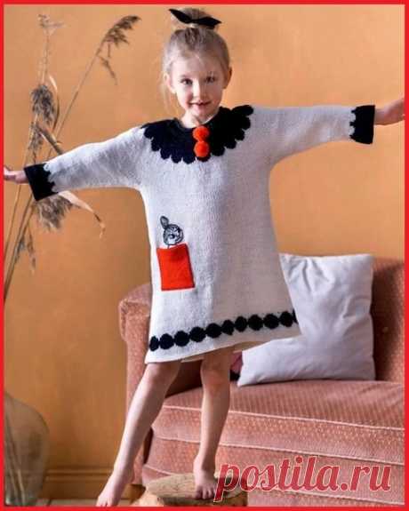Платье-туника для девочки
#knitting #вязание_спицами #вяжем_детям