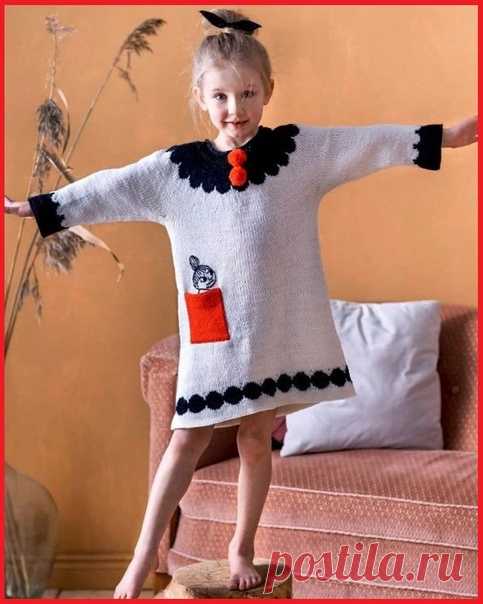 Платье-туника для девочки
#knitting #вязание_спицами #вяжем_детям