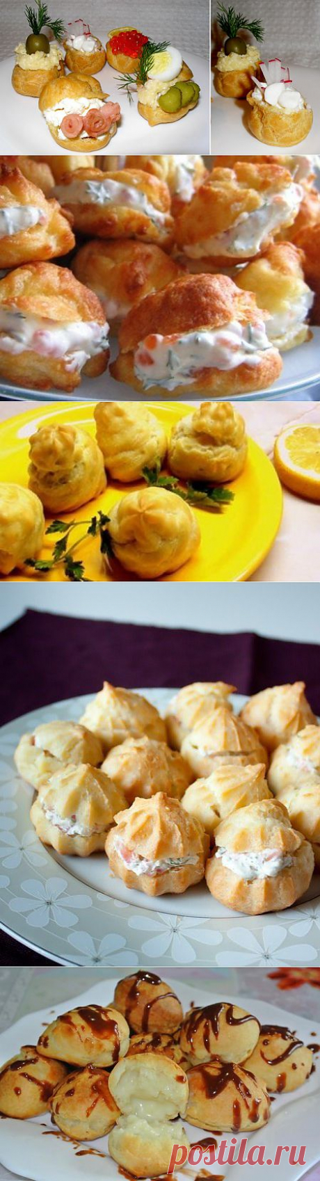 Рецепты профитролей с различными начинками.