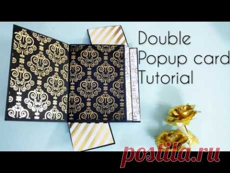 double pop up card | pop up card | scrapbook card idea - YouTube