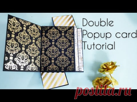 double pop up card | pop up card | scrapbook card idea - YouTube