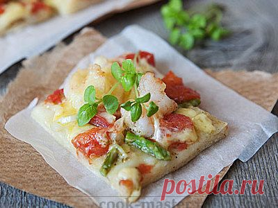 Пицца с песто, спаржей и креветками - рецепт приготовления с фото / COOK-MASTER.RU