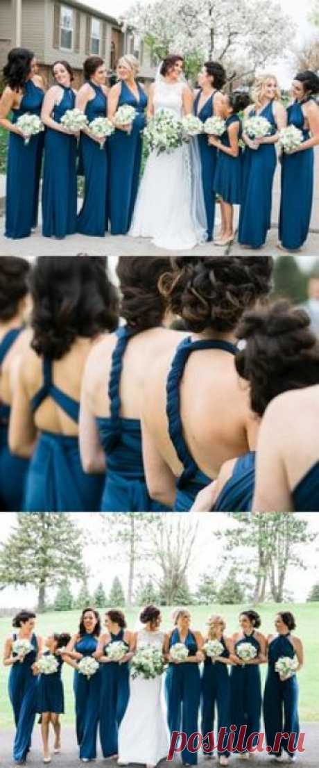 chic urquoise long jumpsuit bridesmaid dresses,Convertible wrap jumpsuits bridesmaids #wedding
