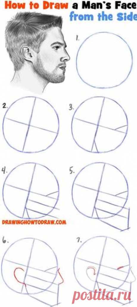 Learn How to Draw a Face from the Side Profile View (Male / Man) Easy Step by Step Drawing Tutorial for Beginners #drawingrealistic