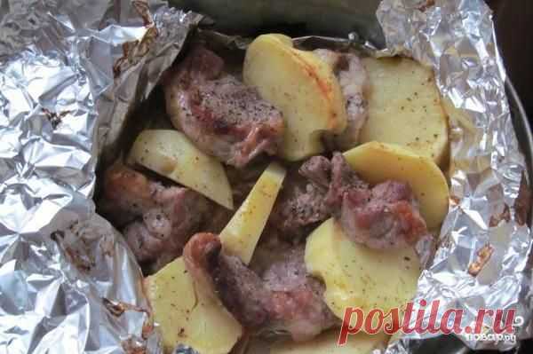 Свинина с картофелем в фольге - пошаговый кулинарный рецепт на Повар.ру