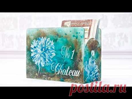 Mix media gazetownik z szablonem - tutorial DIY