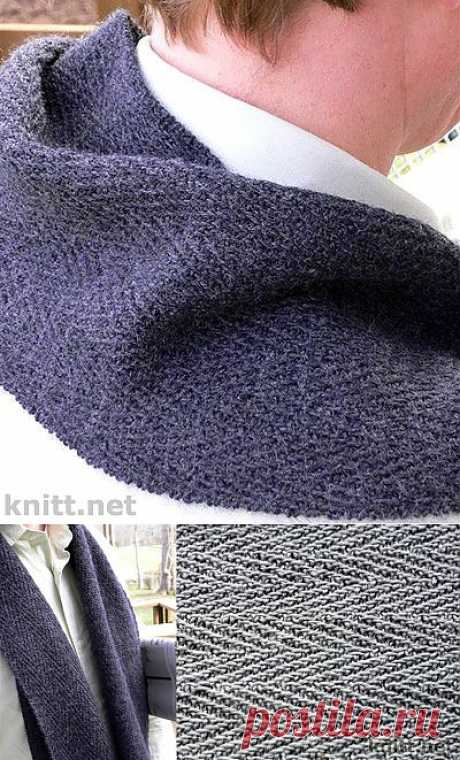 Мужской шарф &quot;имитация тканной фактуры&quot; | knitt.net | Все о вязании