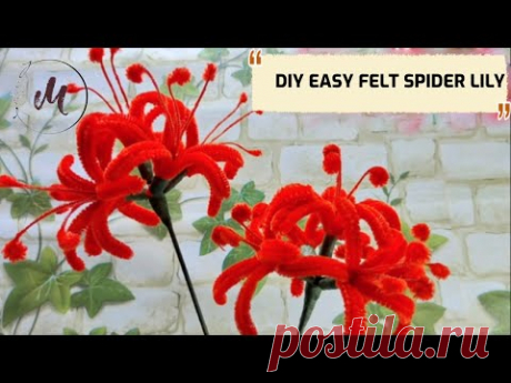 Làm hoa bỉ ngạn từ kẽm nhung /Easy pipe cleaner a red spider lily