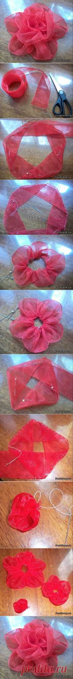 DIY Ribbon Tape Flower DIY Ribbon Tape Flower