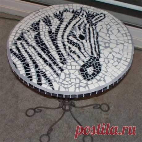 «Use leftover tiles to make a mosaic tabletop zebra mosaic design | Mosaic it | Mom, Mosaics and Design» — карточка пользователя Ольга в Яндекс.Коллекциях
