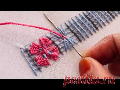 Very latest border line embroidery design|hand embroidery|embroidery video|kadhai video