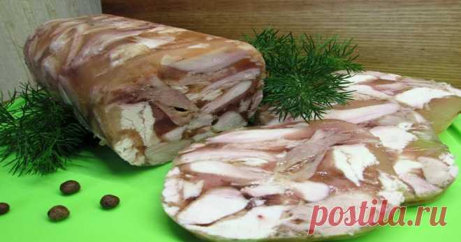 Сальтисон из курицы с чесноком. Любимый  рецепт Как я делаю сальтисон из курицы с чесноком. Мой любимый рецепт