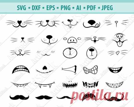 Симпатичные лица Svg файл маска для лица Svg Смешные | Etsy