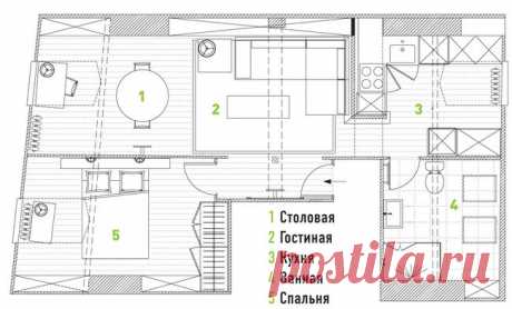 Интерьер двухкомнатной квартиры под крышей | Роскошь и уют