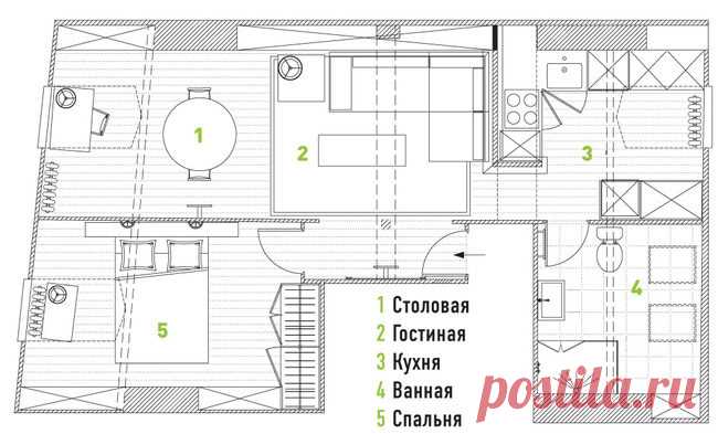 Интерьер двухкомнатной квартиры под крышей | Роскошь и уют