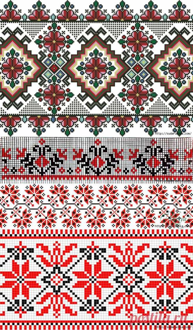 Схемы для вышивки рушников..