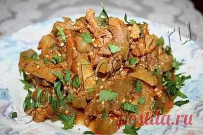 Хорошая кухня - Баклажановый салат с мясом.