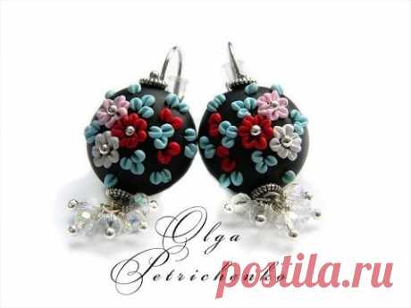 Серьги из полимерной глины. Цветочная филигрань. Earrings made ​​of polymer clay. Floral filigree. - YouTube