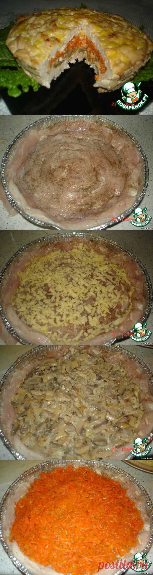 Мясной пирог "Чайная роза".