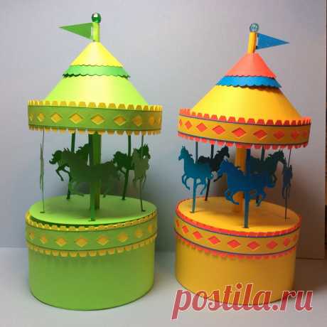 Papercrafts and other fun things: A Carousel Box That Really Spins