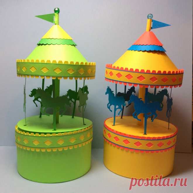 Papercrafts and other fun things: A Carousel Box That Really Spins