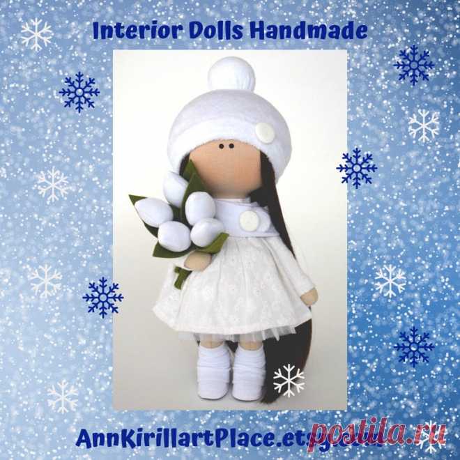 Christmas Love Doll Winter Tilda Doll Handmade Fabric Art | Etsy