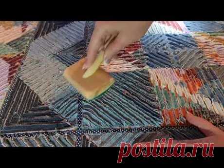 🌷как трепать джинсовую синель