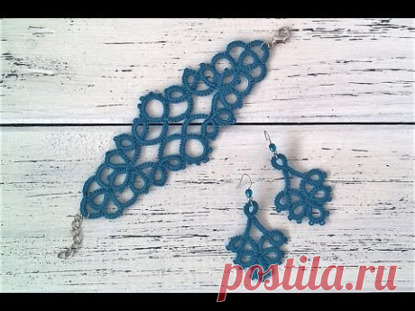 Фриволите иглой для начинающих. Браслет / DIY Beginner needle tatting. Bracelet