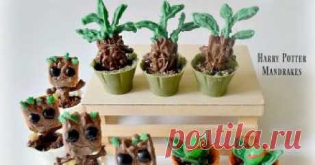 Potted Plant Cake Bites (Baby Groot, Harry Potter Mandrakes, and Little Shop of Horrors Audrey II Blog about pop culture, edible crafts, sugar, geek, nerd and more