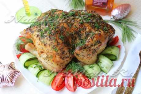 Курица, запеченная с лимоном и пряными травами