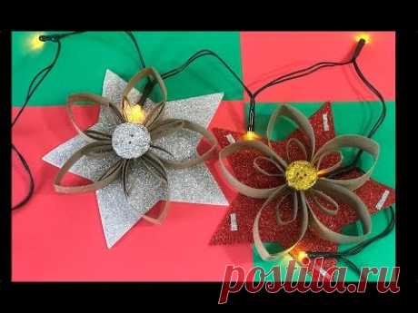 6 ADORNOS NAVIDEÑOS CON ROLLOS DE PAPEL HIGIÉNICO/CHRISTMAS RECYCLED DECORATION!