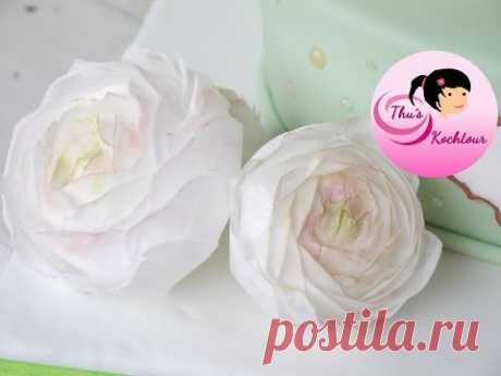 How to make buttercup flowers with wafer paper/ Ranunkel-Tutorial aus Esspapier