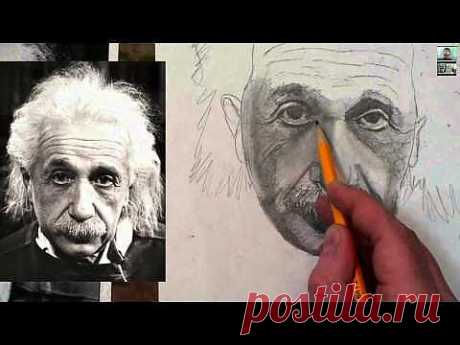 How to Draw Albert Einstein Step by Step Drawing Tutorial - YouTube