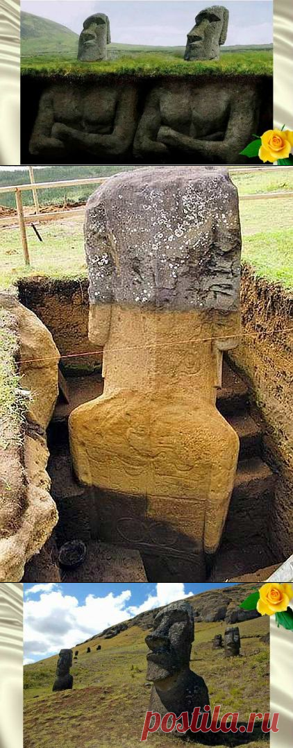 Удивительное открытие - идолы острова Пасхи имеют тела со странными символами